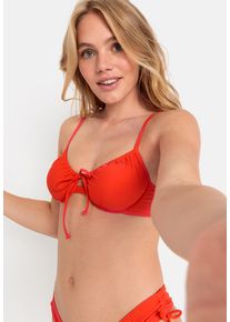 B&uuml;gel-Bikini-Top LSCN BY LASCANA "Gina", Damen, Gr. 40, Cup E, orange (orangerot), Recycling-Polyamid, unifarben, Bikini-Oberteile B&uuml;gel-Bikini-Top, in trendigen Farben