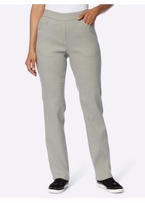Schlupfhose Casual Looks, Damen, Gr. 21, Kurzgr&ouml;&szlig;en, gr&uuml;n (khaki, ecru, gemustert), 43% Viskose, 42% Polyester, 11% Polyamid, 4% Elasthan, gemustert, mehrfarbig, lang, Hosen Schlupfhose