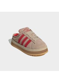 Pantolette adidas originals "CAMPUS 00S WINTER LOW", Damen, Gr. 38, beige (stone khaki, stone khaki, better scarlet), Leder, Schuhe Pantolette