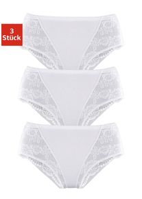 Formslip Petite Fleur, Damen, Gr. 36/38, wei&szlig;, Obermaterial: 90% Baumwolle, 10% Elasthan (LYCRA). Miedereinsatz: 90% Polyamid, 10% Elasthan. Spitze: 90% Polyamid, 10% Elasthan, unifarben, Unterhosen Formslip, aus elastischer Baumwoll-Qualit&auml;t