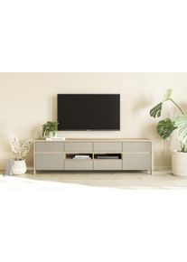 TV-Schrank Home Affaire "Stranda, moderner TV-Unterschrank, Kommode im Scandi-Style, Lowboard", eukalyptus skandi eiche, B:193cm H:58cm T:39cm, FSC-zertifizierter Holzwerkstoff, Schr&auml;nke, TV-Schrank, Rahmenoptik, ausreichend Stauraum, vielseitig einsetzbar, 193 cm breit