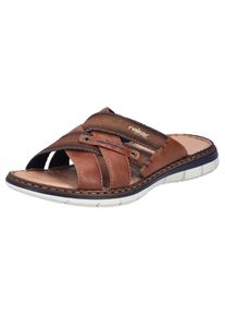 Rieker Pantolette , Sommerschuh, Schlappen, Poolslides, mit Leder-Innensohle braun, Gr&ouml;&szlig;e 42