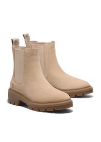 Chelseaboots Timberland "CORTINA VALLEY MID CHELSEA BOOT", Damen, Gr. 39,5, beige (light beige nubuck), Leder, Schuhe Chelseaboots, Stiefelette, Winterschuhe, Ankle Boots