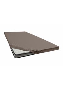 Spannbettlaken Janine "TOPPER 5001", grau (taupe), 1 Stk., Jersey-Elasthan, 180x200 180x210 180x220 190x200 190x210 190x220 200x200 200x210 200x220 10cm, Jersey-Elasthan, Obermaterial: 95% Baumwolle, 5% Elasthan, Bettlaken, Spannbettlaken, mit Rundumgummizug