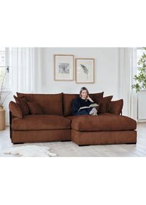 Home Affaire Ecksofa &raquo;Casa XXL L-Form, Breite 247 cm&laquo; Mega-Sofa, Cord oder Chenille-Struktur w&auml;hlbar, mit Federkern!