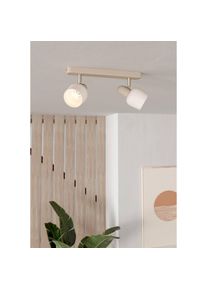 Eglo Deckenspot &raquo;CORATO&laquo; E14 1 Stk. Deckenlampe, Metall in Sandfarben, Nickel-Matt, Glas in Wei&szlig;, E14