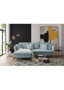 OTTO home Ecksofa &raquo;LIVORNO,258 cm, L-Form,&laquo; Schlaffunktion u. Bettkasten (139/224cm), Samt, Struktur, Webstoff