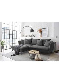 OTTO home Ecksofa &raquo;LIVORNO,258 cm, L-Form,&laquo; Schlaffunktion u. Bettkasten (139/224cm), Samt, Struktur, Webstoff