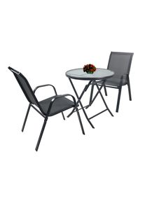 Vcm Garten-Essgruppe &raquo;3tlg Balkonset Gartenm&ouml;bel Stapelst&uuml;hle Set Sonlas&laquo;