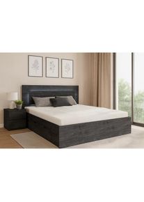 Home Affaire Bett &raquo;PRESSAC mit Schubladen und Beleuchtung, in 2 Breiten - 160 und 180 cm&laquo; Bettgestell mit Schubladen, ohne Lattenrost und Matratze