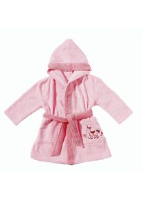 Babybademantel Egeria "Pony" Gr. 92, rosa, L:53cm, Walkfrottee, Hausm&auml;ntel, Babybademantel, mit Kapuze und kleiner Stickerei, Organic Cotton