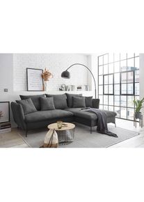 OTTO home Ecksofa &raquo;LIVORNO,258 cm, L-Form,&laquo; Schlaffunktion u. Bettkasten (139/224cm), Samt, Struktur, Webstoff