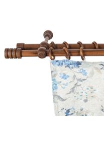 Gardinenstange SN DECO GROUP "Pisa", braun (walnussfarben), L:220cm, Holzwerkstoff, Gardinenstangen, Gardinenstange, 28 mm, Holz, verschiedene L&auml;ngen und Farben, Komplettset