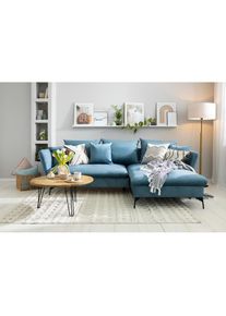 OTTO home Ecksofa &raquo;LIVORNO,258 cm, L-Form,&laquo; Schlaffunktion u. Bettkasten (139/224cm), Samt, Struktur, Webstoff