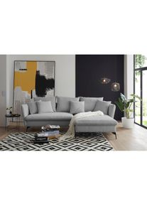 OTTO home Ecksofa &raquo;LIVORNO,258 cm, L-Form,&laquo; Schlaffunktion u. Bettkasten (139/224cm), Samt, Struktur, Webstoff