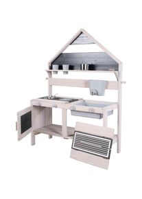 Roba Outdoor-Spielk&uuml;che &raquo;Matschk&uuml;che in Haus-Optik, grau lasiert, aus Holz&laquo; FSC - sch&uuml;tzt Wald