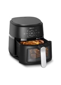 Philips Hei&szlig;luftfritteuse &raquo;Airfryer 2000 NA221/00, mit 4.2L, Sichtfenster&laquo; 1500 W RapidAir Technologie und 13 Kochfunktionen; Schwarz/Silber