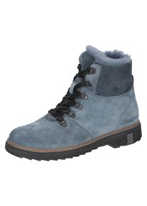 Waldl&auml;ufer Winterboots WALDL&Auml;UFER "HITOMI", Damen, Gr. 9 (43), blau (jeansblau), Lammfell, Veloursleder, Schuhe Winterboots, mit Lammfell, H-Weite