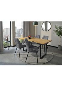 Jockenh&ouml;fer Jockenh&ouml;fer Gruppe Essgruppe &raquo;ROGER, Sitzgruppe, Esstisch 160 cm, 4 St&uuml;hle&laquo; Set, Esstisch 160 cm plus 4 Esszimmerst&uuml;hle, 5 Stk. tlg. Tischplatte 