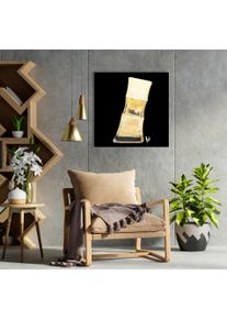 Acrylglasbild Bruno Banani "Flakon Parfum Bruno Banani - Acrylbilder mit Blattgold veredelt", gold (farbe bild(er): gold), B:50cm H:50cm, Bilder, Acrylglasbild, Goldveredelung, Handgearbeitet, Gerahmt, Edel