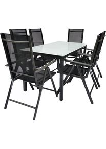Vcm Garten-Essgruppe &raquo; 7-tlg Gartenm&ouml;bel Set Sitzgruppe Essgruppe 1xTisch, 6x St&uuml;hle Tisch Ma&szlig;e ca. H. 76 x B. 140 x T. 80 cm Garten Set &iquest; St&uuml;hle 140 