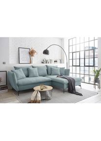 OTTO home Ecksofa &raquo;LIVORNO,258 cm, L-Form,&laquo; Schlaffunktion u. Bettkasten (139/224cm), Samt, Struktur, Webstoff
