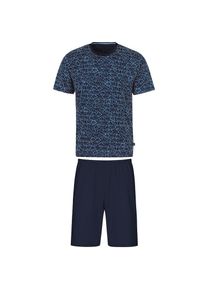 TRIGEMA Schlafanzug &raquo;TRIGEMA Kurzer Schlafanzug mit Smiley-Motiv&laquo; 1 tlg. blau, Gr&ouml;&szlig;e XS