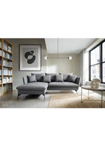 OTTO home Ecksofa &raquo;LIVORNO,258 cm, L-Form,&laquo; Schlaffunktion u. Bettkasten (139/224cm), Samt, Struktur, Webstoff
