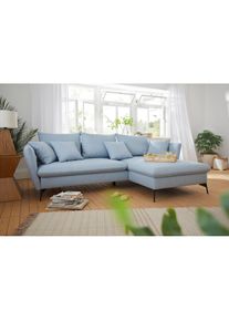 OTTO home Ecksofa &raquo;LIVORNO,258 cm, L-Form,&laquo; Schlaffunktion u. Bettkasten (139/224cm), Samt, Struktur, Webstoff