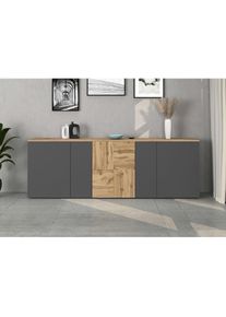 OTTO home INOSIGN Sideboard &raquo;Sideboard ISEO, Kommode, Schrank, Kredenz&laquo; 1 Stk. tlg. stehend/h&auml;ngend, 5 T&uuml;ren, 6 F&auml;cher, Breite 200 cm