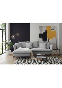 OTTO home Ecksofa &raquo;LIVORNO,258 cm, L-Form,&laquo; Schlaffunktion u. Bettkasten (139/224cm), Samt, Struktur, Webstoff