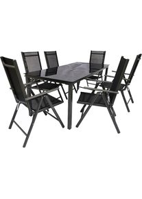 Vcm Garten-Essgruppe &raquo; 7 tlg. Gartenm&ouml;bel Set Sitzgruppe Essgruppe 1x Tisch, 6x St&uuml;hle Tisch Ma&szlig;e ca. H. 76 x B. 190 x T. 80 cm St&uuml;hle 190 SW&laquo; SW, 7 
