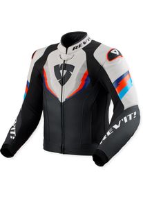 Revit Quantum 3, veste en cuir , couleur: Noir/Gris Clair/Rouge , taille: 46