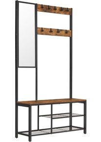 VASAGLE Előszobai fogas paddal cipőtart&oacute;val -t&uuml;k&ouml;rrel 4 az 1