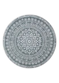 Boho kerek szőnyeg, antracit, cs&uacute;sz&aacute;sg&aacute;tl&oacute;, 160 cm