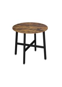 VASAGLE Kerek &eacute;tkezőasztal 80 cm rusztikus barna f&eacute;m v&aacute;z