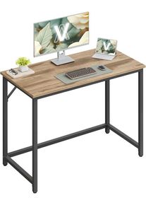 VASAGLE Munkasztal f&eacute;mv&aacute;zzal 100&times;50 cm barna/fekete