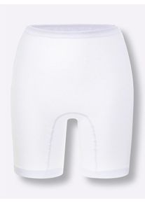 Dames Slip met lange pijpjes in wit ,maat 36/38, WITT, 80% Katoen, 20% Elastan