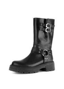 Gabor, Damen, Stiefel , Blockabsatz, Kurzstiefel, Boots mit Best Fitting-Ausstattung, schwarz, 37, schwarz, Stiefel im trendigen Biker-Look, mit 