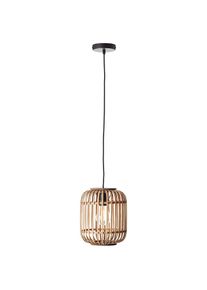Brilliant, Pendelleuchte &raquo;Woodrow&laquo; E27 1 Stk. Bambus Lampe im Boho Stil, 130 x 21 cm, E27, hellbraun, 1, hellbraun