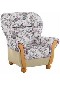 Home Affaire, Sessel &raquo;Milano, bequemer Ohrensessel im Landhaus-Stil&laquo; Hochlehnsessel, creme/flieder gebl&uuml;mt, Chenille (70% Polyacryl, 30% Polyester);