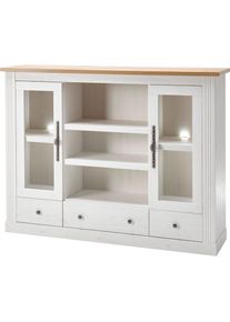OTTO home, Highboard &raquo;Westminster BESTSELLER!&laquo; H&ouml;he ca. 122cm, im angesagten Landhaus-Look, Pinie Weiss, Wotan Eiche,