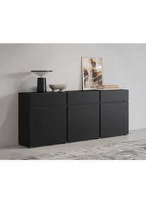 OTTO home, Kommode &raquo;Cross, Breite 180 cm, moderne grifflose Kommode, 3 T&uuml;ren/3 Schubk&auml;sten&laquo; Schubladenschrank mit viel Stauraum, Einlegeb&ouml;den 