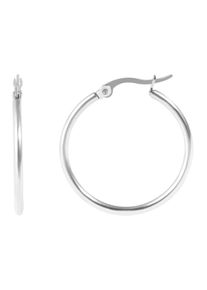 Adelia&acute;s Adelia ́s, Damen, Paar Creolen &raquo;Damen Ohrringe &iquest; Creole aus Edelstahl&laquo;, silber, Ohrring Verschluss : Klappschlie&szlig;e