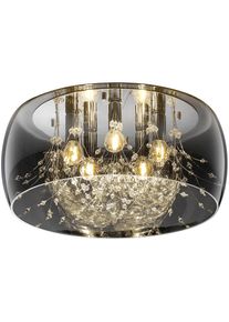 Trio Leuchten, Deckenleuchte &raquo;Crystel&laquo; E14 1 Stk. warmwei&szlig; - kaltwei&szlig; Elegante Deckenlampe mit Glasschirm &Oslash; 50cm, exkl 5xE14 Leuchtmittel, chrom, 5, 