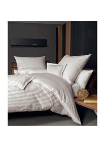 Janine, Wendebettw&auml;sche &raquo;Mako-Satin 3912 modern classic&laquo; 2 Stk. tlg., natur, Mako-Satin, Obermaterial: 100% Baumwolle, B/L: 140 cm x 200 cm - 1 Stk., 