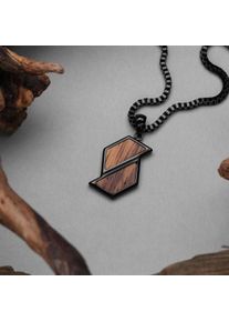 Holzkern Necklaces Men Black and Zebrawood