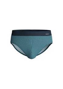 Calida, Damen, Minislip &raquo;Cotton Code Design&laquo; breiter Bund, mit Druck, eng, kurz, mit Logo, Baumwollmix, retro blue, M (50), Unterhose von Calida