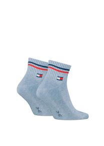 Tommy Hilfiger, Damen, Kurzsocken &raquo;TH UNI TJ QUARTER 2P ICONIC&laquo; 2 Paar, Half-Terry-Sohle f&uuml;r zus&auml;tzlichen Komfort, light blue melange, 43-46, Unisex-
