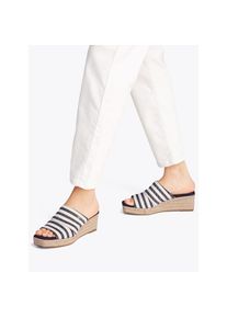 Tommy Hilfiger, Damen, Pantolette &raquo;NAUTICAL STRIPES ESPADRILLE MULE&laquo; , Keilabsatz, Sommerschuh im modischen Streifen-Look, dunkelblau-wei&szlig;, 40, 